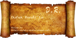 Dufek Renáta névjegykártya